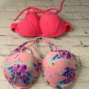 2-Shade Shore 38B support bikini tops